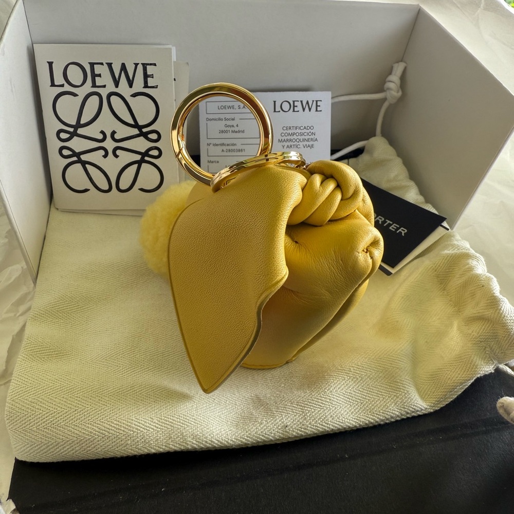 Loewe yellow leather “Animals” rabbit bag charm keychain